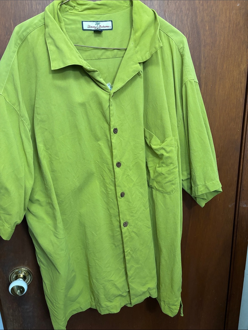 Tommy Bahama Bright Lime Green Silk Camp Shirt